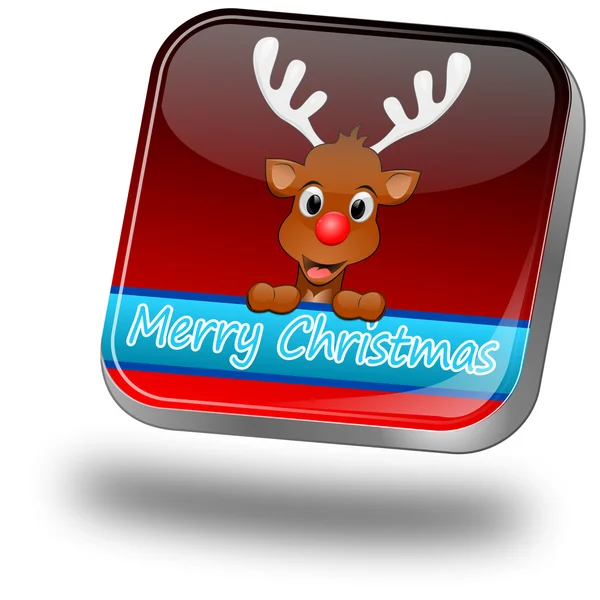 Renar som merry christmas-knappen — Stockfoto