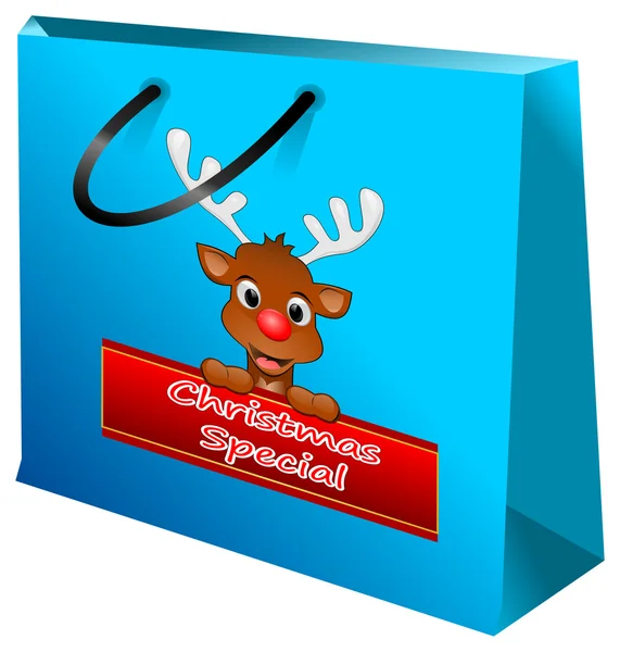 Shopping bag Christmas special with reindeer — Stock Photo, Image