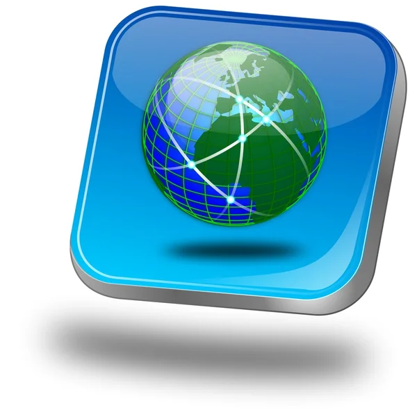 Button with Globe — Stock Photo, Image
