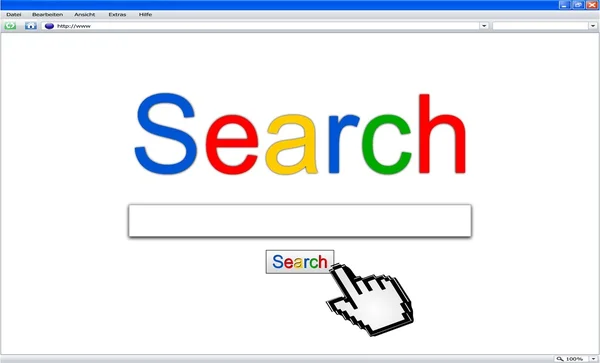 Internet-Suchmaschinen-Browser-Fenster — Stockfoto