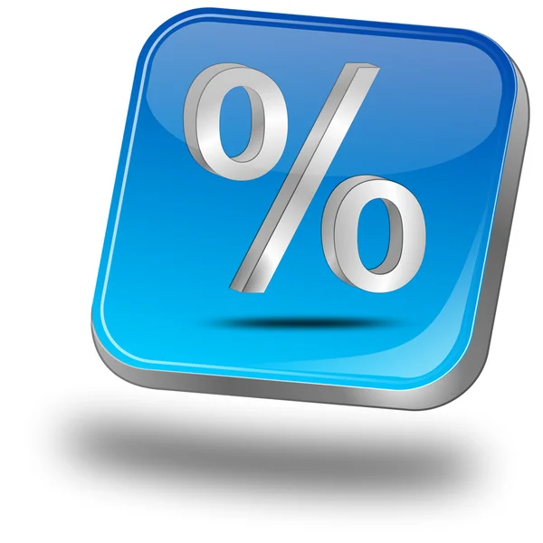 Botão de desconto com símbolo percentual — Fotografia de Stock