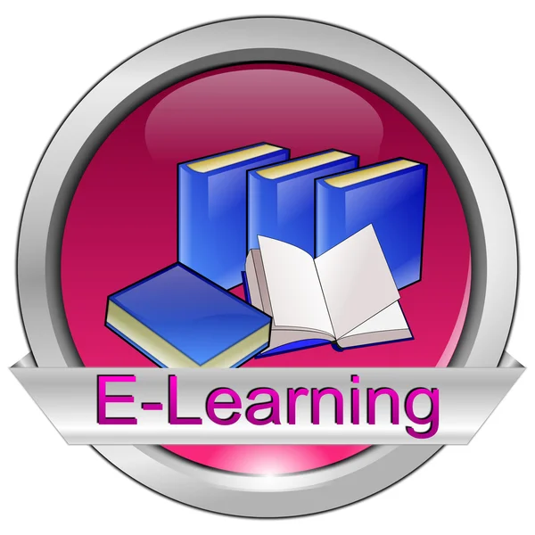 Кнопка E-learning — стоковое фото