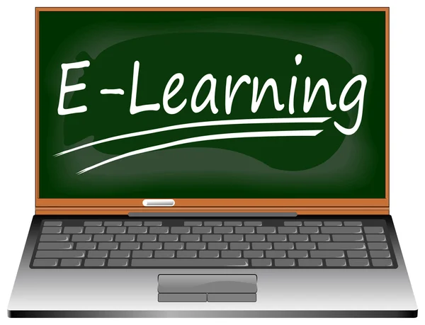 Laptop con e-learning — Foto Stock