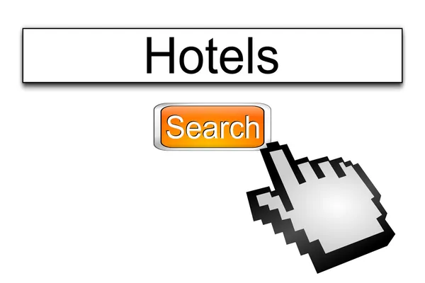 Internet web search engine hotels — Stockfoto