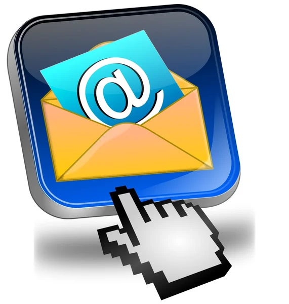 Botão de e-mail com cursor — Fotografia de Stock