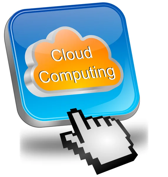 Schaltfläche Cloud Computing mit Cursor — Stockfoto