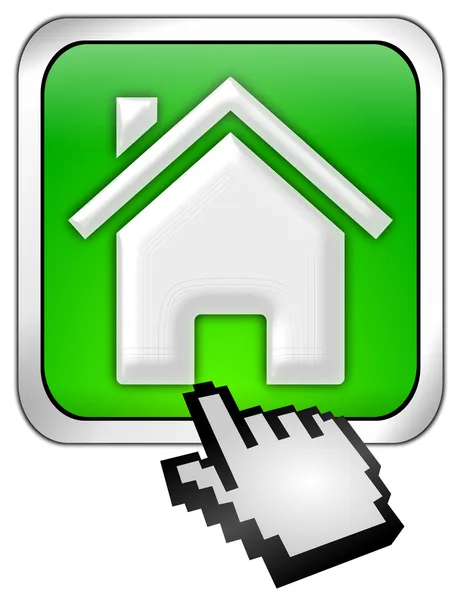 Home-knop met cursor — Stockfoto