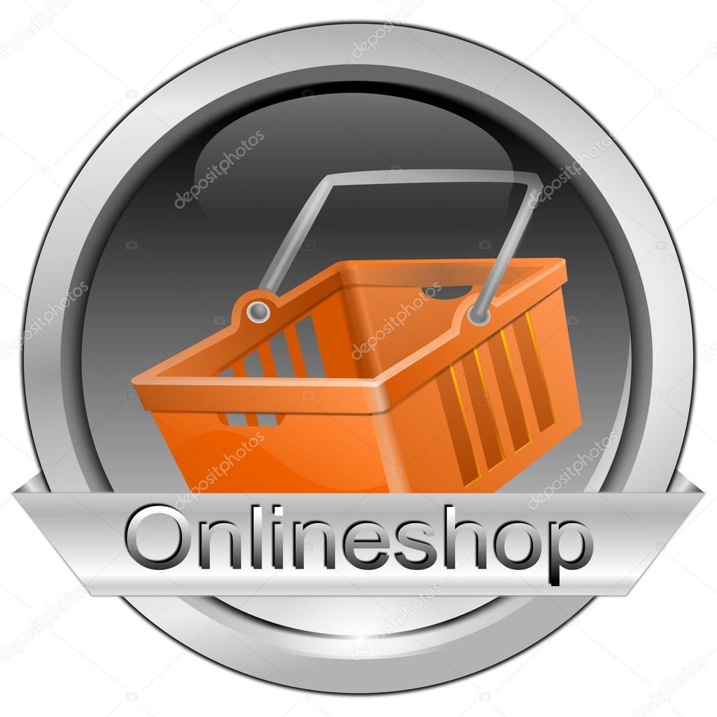 Button online shop with shopping basket