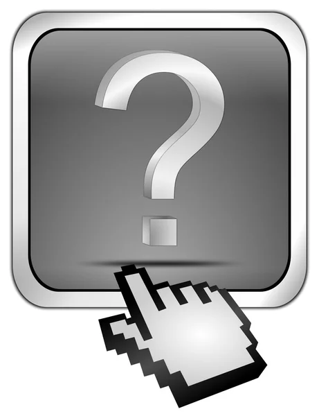 Button with question mark with cursor — Stock Photo, Image