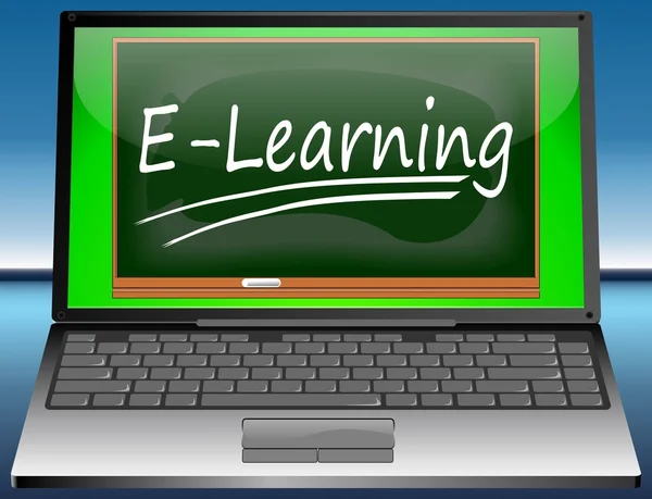 Laptop met e-learning — Stockfoto