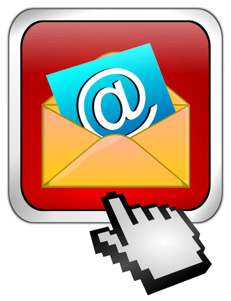 E-Mail Button with Cursor — Stock Photo, Image