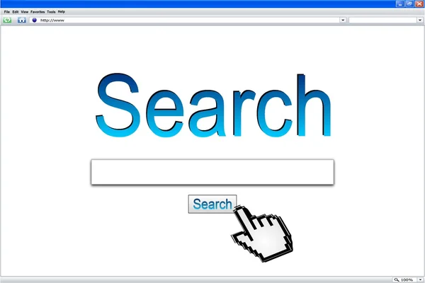 Internet Search engine browser window — Stock Photo, Image