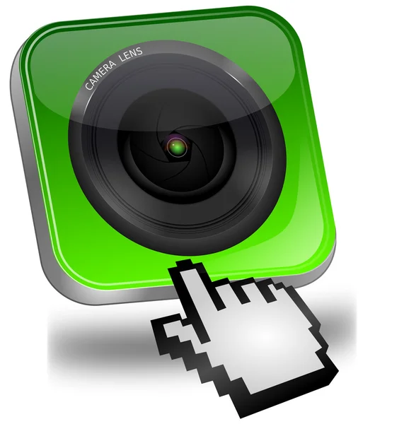 Botón de cámara fotográfica con cursor —  Fotos de Stock