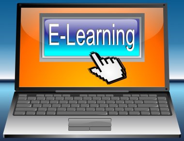 e-öğrenme düğmesi ile dizüstü bilgisayar
