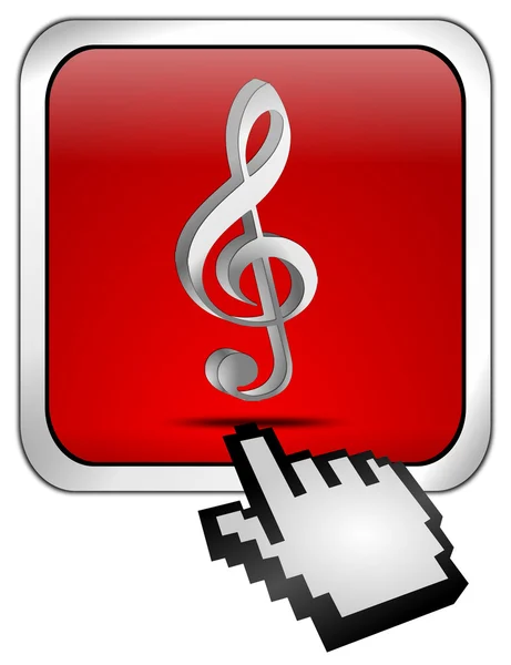 Music knop met cursor — Stockfoto