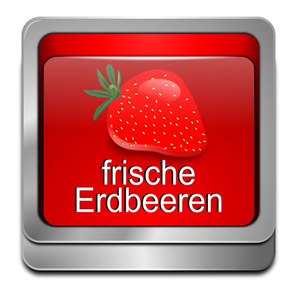 Bouton fraise fraîche - en allemand — Photo