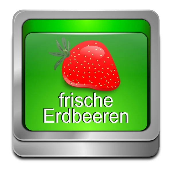 Knopf frische Erdbeere - auf deutsch — Stockfoto