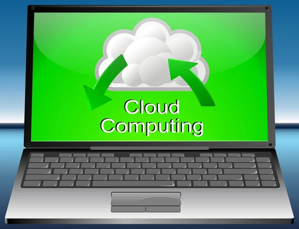 Przetwarzanie w chmurze laptopa — Zdjęcie stockowe