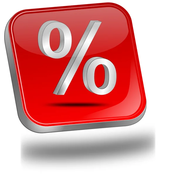 Discount button with percent symbol — Stock Photo, Image