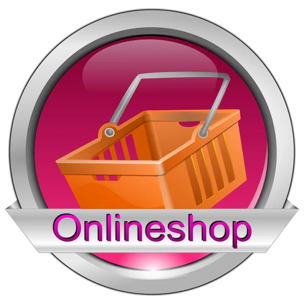 Schaltfläche Online-Shop mit Warenkorb — Stockfoto