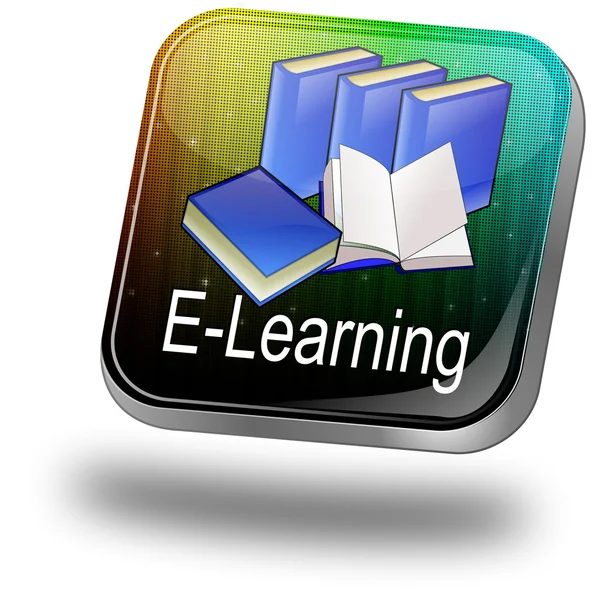 Pulsante E-learning — Foto Stock