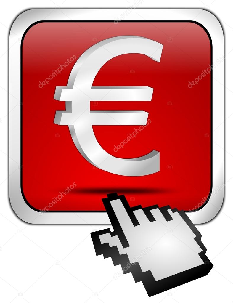 Button with Euro sign with Cursor