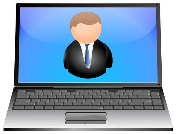 Laptop with user icon — Stock Photo, Image