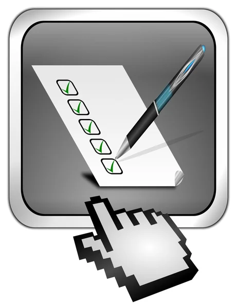 Кнопка с контрольным списком с курсором — стоковое фото