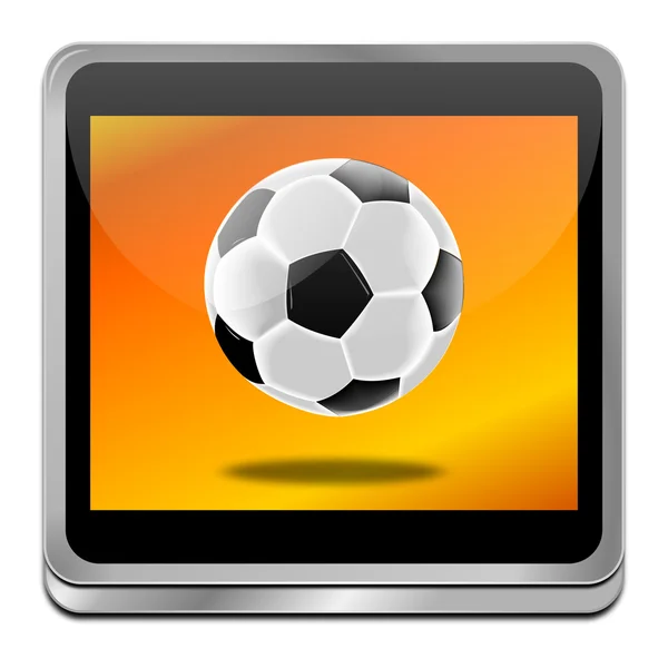 Button with Soccer ball — Stock Photo, Image