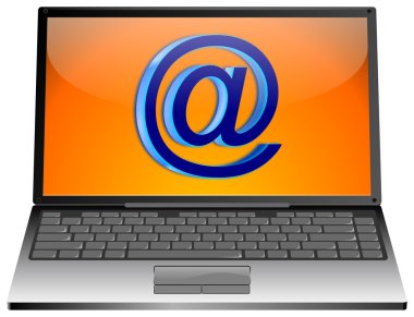 dizüstü bilgisayar ile e-posta düğmesi