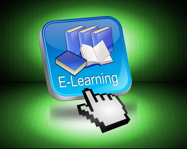 E-learning κουμπί με δρομέα — Φωτογραφία Αρχείου