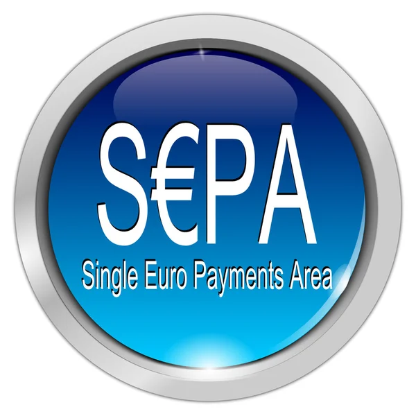 SEPA - jednotné platby eurozóna - tlačítko — Stock fotografie