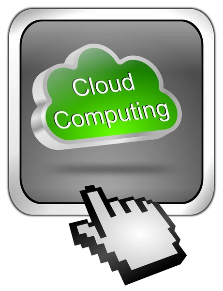Schaltfläche Cloud Computing mit Cursor — Stockfoto