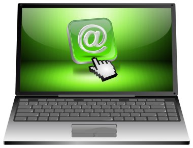 dizüstü bilgisayar ile e-posta düğmesi