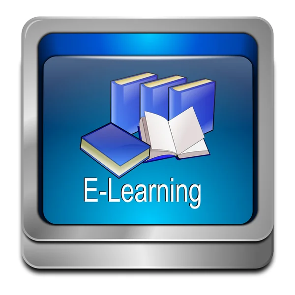 Кнопка E-learning — стоковое фото