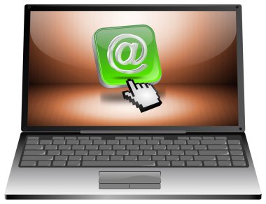 dizüstü bilgisayar ile e-posta düğmesi