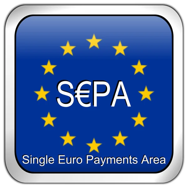 SEPA - Single Euro Payments Area - Button — Stock Photo, Image
