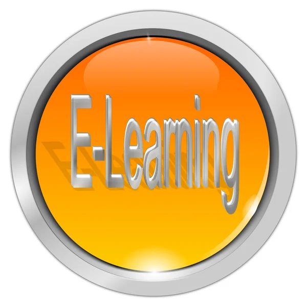 Кнопка E-learning — стоковое фото