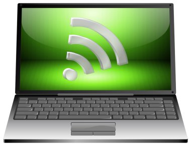 laptop kablosuz wifi wlan sembolü ile