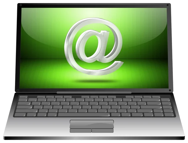 Laptop mit E-Mail-Symbol 3d — Stockfoto