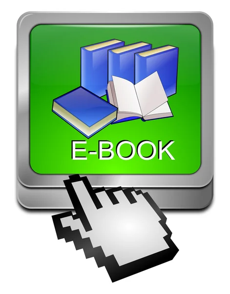 Botão E-Book com cursor — Fotografia de Stock