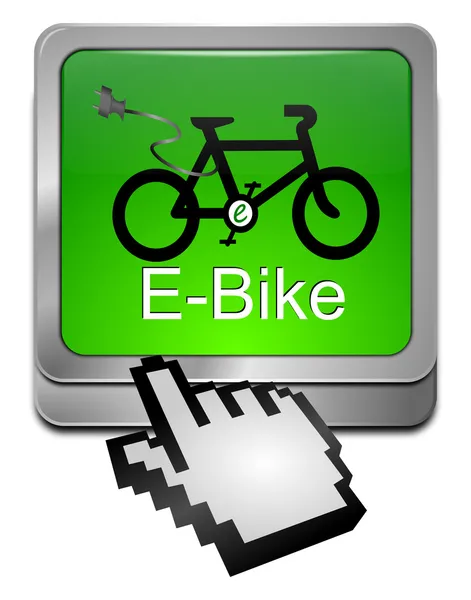 Botón de bicicleta eléctrica con cursor — Foto de Stock