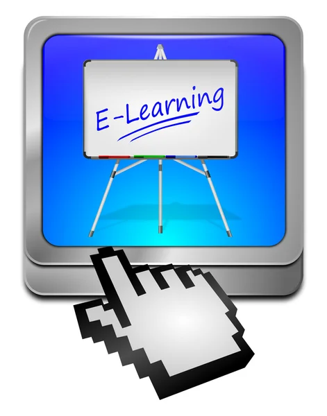Botón E-learning — Foto de Stock