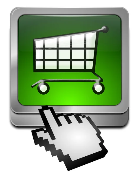 Shopping Button with cursor — Stock Photo, Image