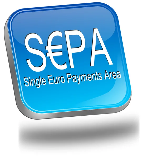 Sepa - Single Euro Payments Area - Button — Stock Photo, Image