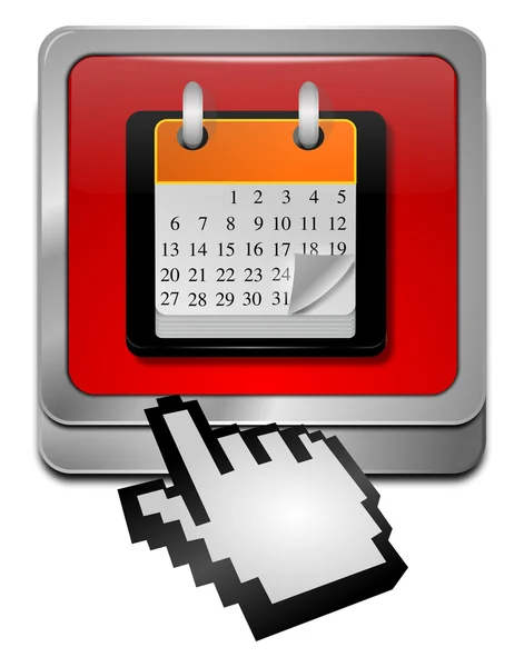 Кнопка календаря с курсором — стоковое фото
