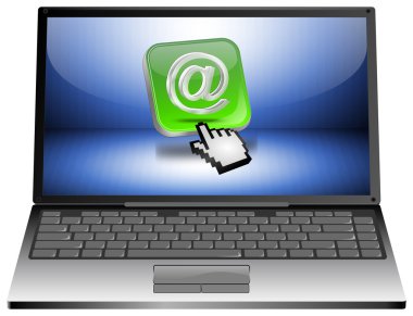 dizüstü bilgisayar ile e-posta düğmesi