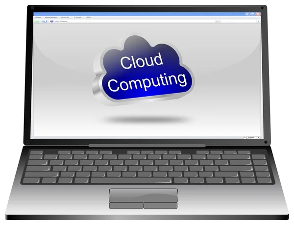 Computer portatile cloud computing — Foto Stock