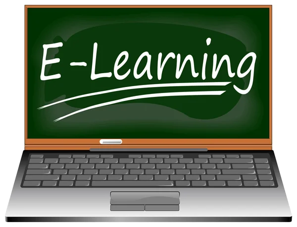 Laptop met e-learning — Stockfoto