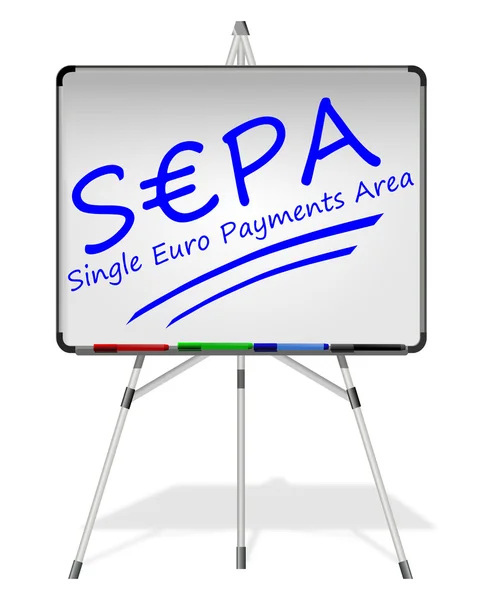 SEPA - Espace unique de paiement en euros - sur tableau blanc — Photo